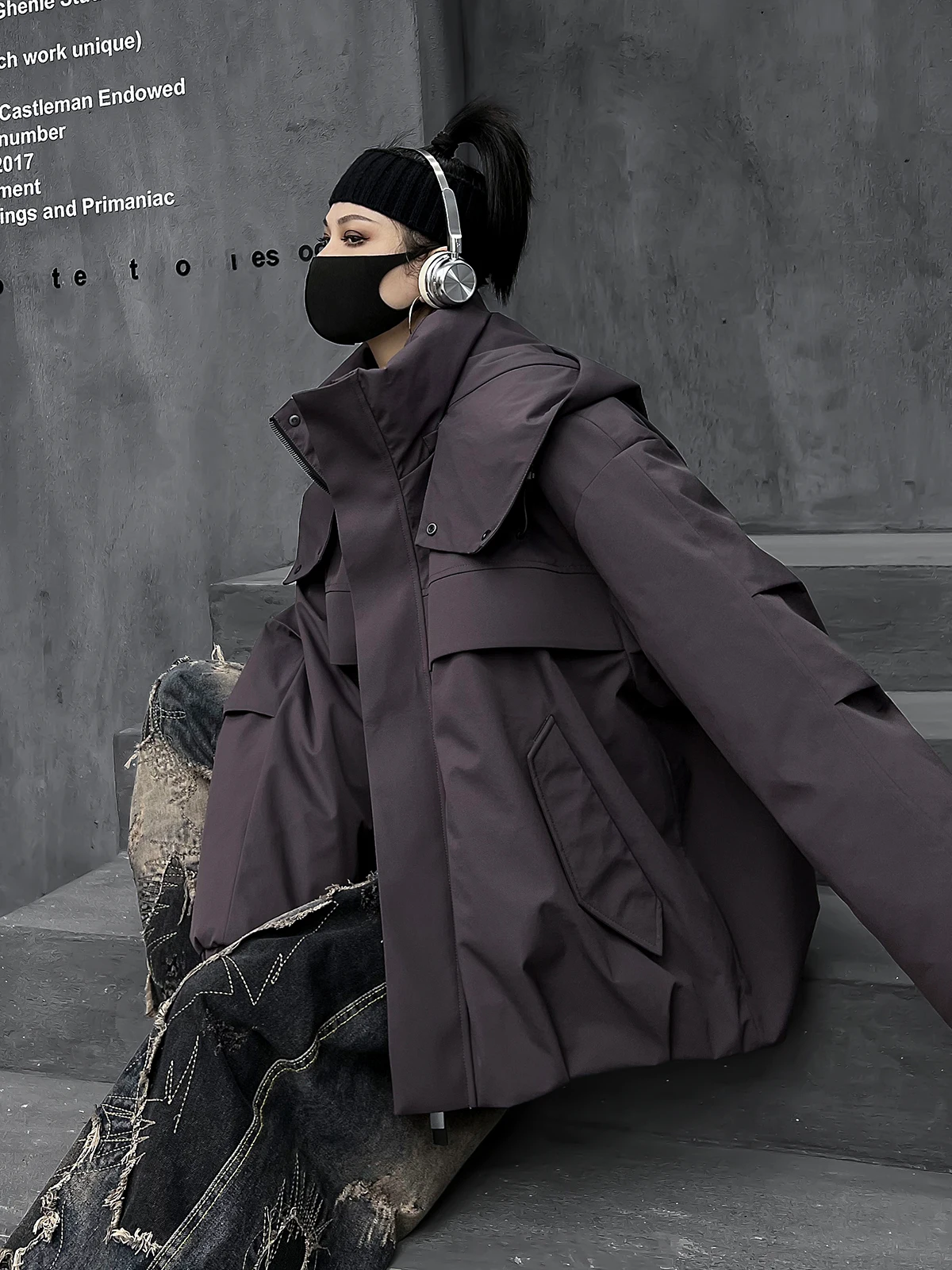 

Модная фиолетовая женская зимняя куртка-пуховик с капюшоном, 90% белый пух, теплая верхняя одежда для повседневной городской носки