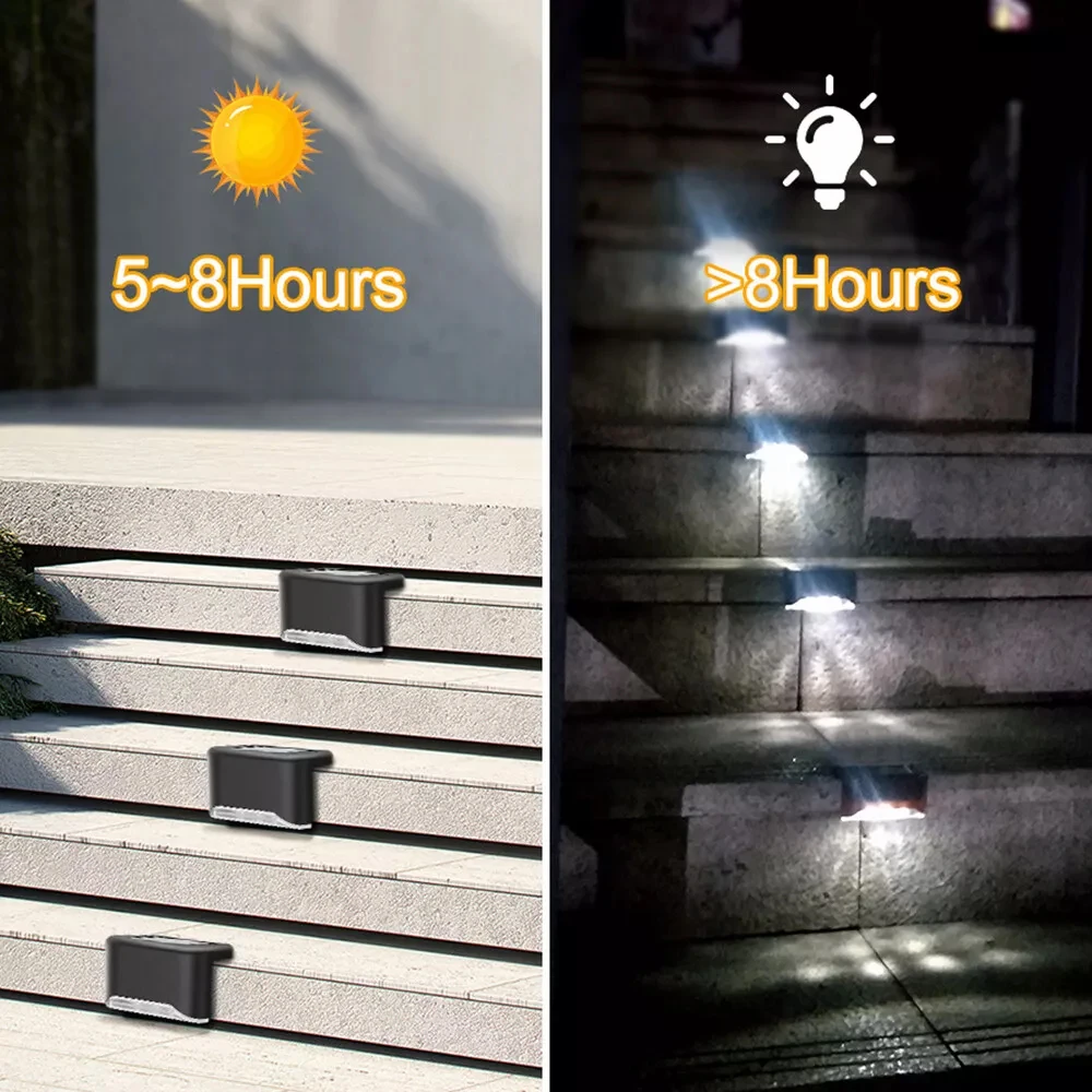 Imagem -05 - Impermeável Led Solar Deck Light Branco Quente Colorido Stair Lamp ao ar Livre Jardim Pátio Cerca Caminho Pcs Set