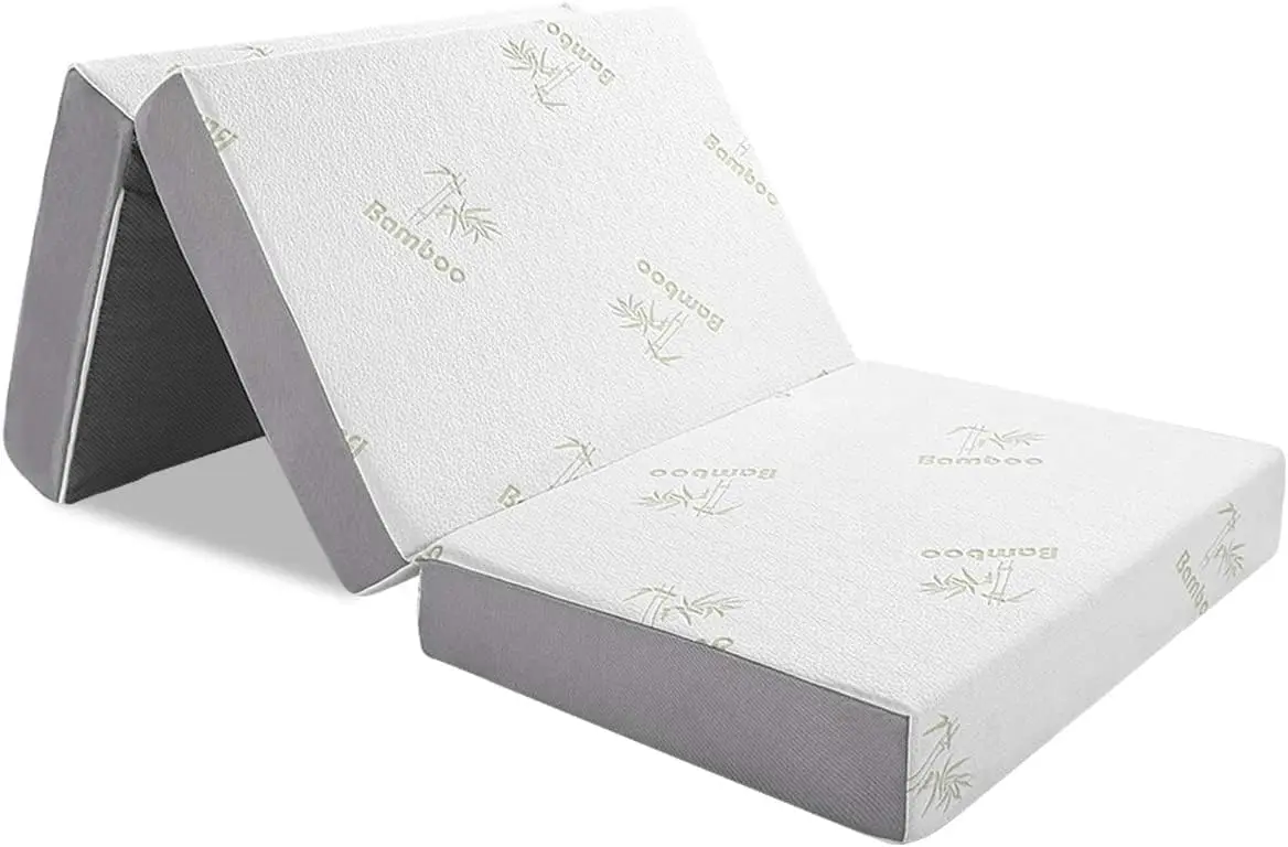 

6 H Folding Mattress, Memory Foam Tri-Fold Mattr With Removable Cover, Foldable Floor Bed, Medium Firm, Full Size (75"" X 54""
