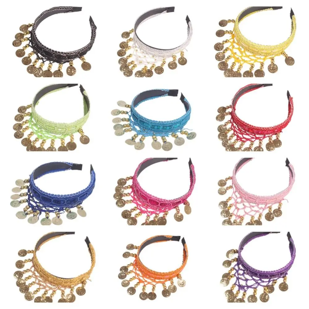 Ethnic Style Sequin Head Chain Bohemian Head Accessories Belly Dance Hairband Jewelry Indian Dance Head Hoop Costumes