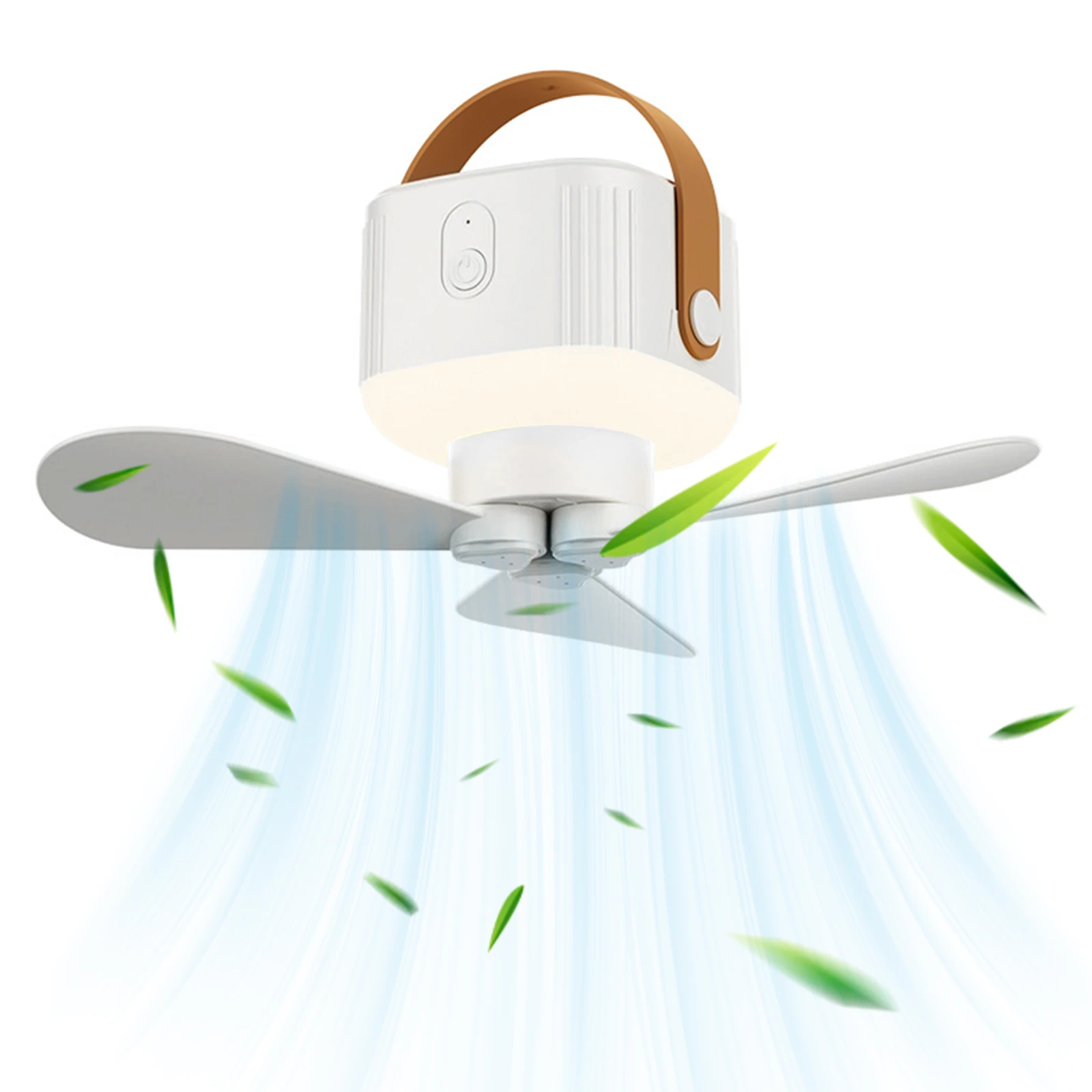 2-in-1 Camping Fans USB Rechargeable Cable Ceiling Fan Light Portable Adjustable LED Fan Lights for Tent Travel BBQ Fishing