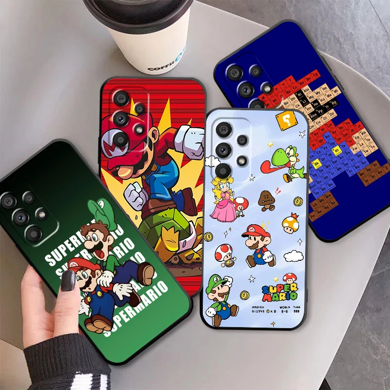 Cartoon Game Supers M-Marios For Samsung A53 A52 A33 A32 A51 A71 A21S A13 A73 A50 A22 A23 A03 A72 A54 A12 5G Black Soft