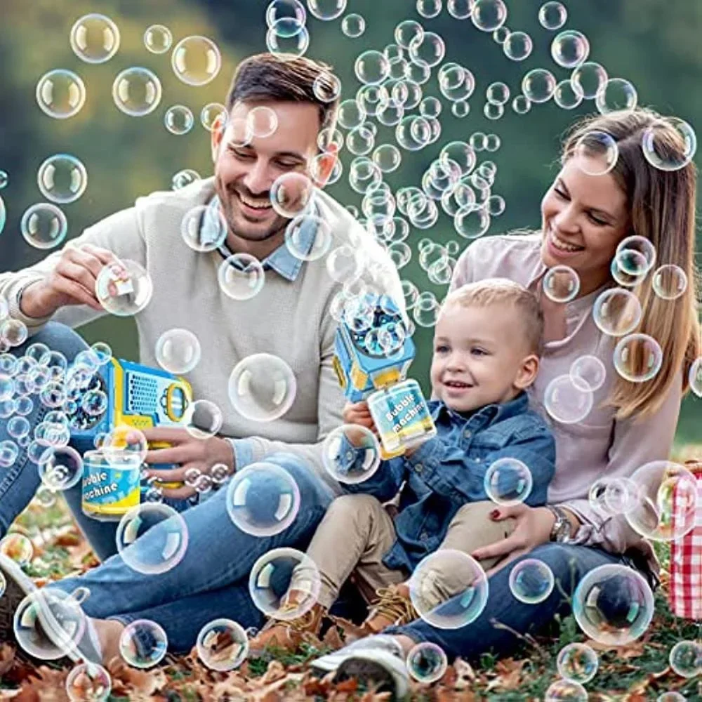 DZQ Bubble Gun, Bubble Machine Gun for Kids Adults with Rich Bubble & Led Light & Leak-Proof, Automatic Bubble Maker Blower