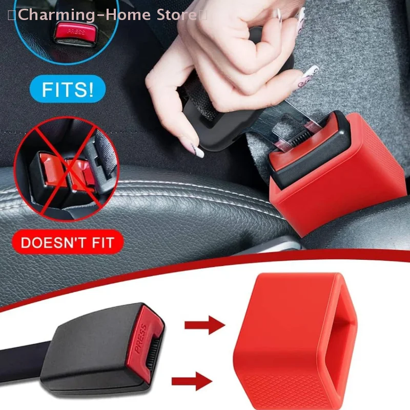 

【M】2 шт. Держатели для пряжек автомобильных ремней безопасности, силиконовые фиксаторы для вертикального положения, защита слота для карт