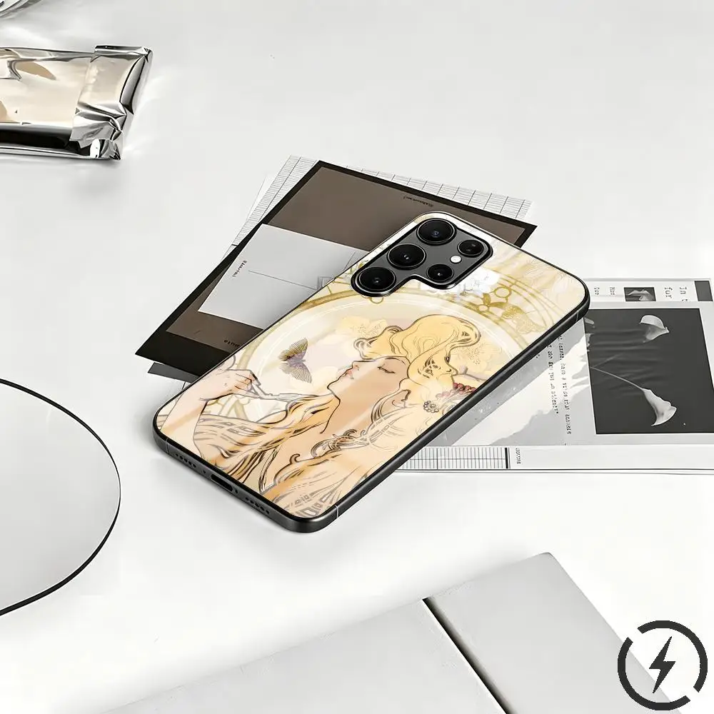 Alphonse Mucha Phone Case For Samsung S26 S25 S24 S23 S22 S21 S20 Plus Ultra Fold A Glass Magnetic Case