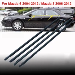 Bandes de garniture de ceinture d'étanchéité de fenêtre de voiture, joint de vitre extérieure en caoutchouc, coupe-froid pour Mazda 6 2004-2012, Mazda 3 2004-2009