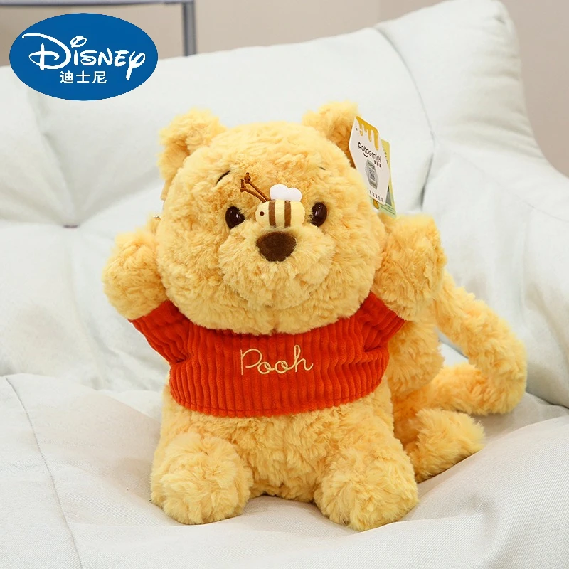 

Натуральная пчела Винни Медведь Диснея, плюшевый мультяшный милый кукольный рюкзак для мальчиков и девочек, лучший подарок на день рождения, Рождественский подарок