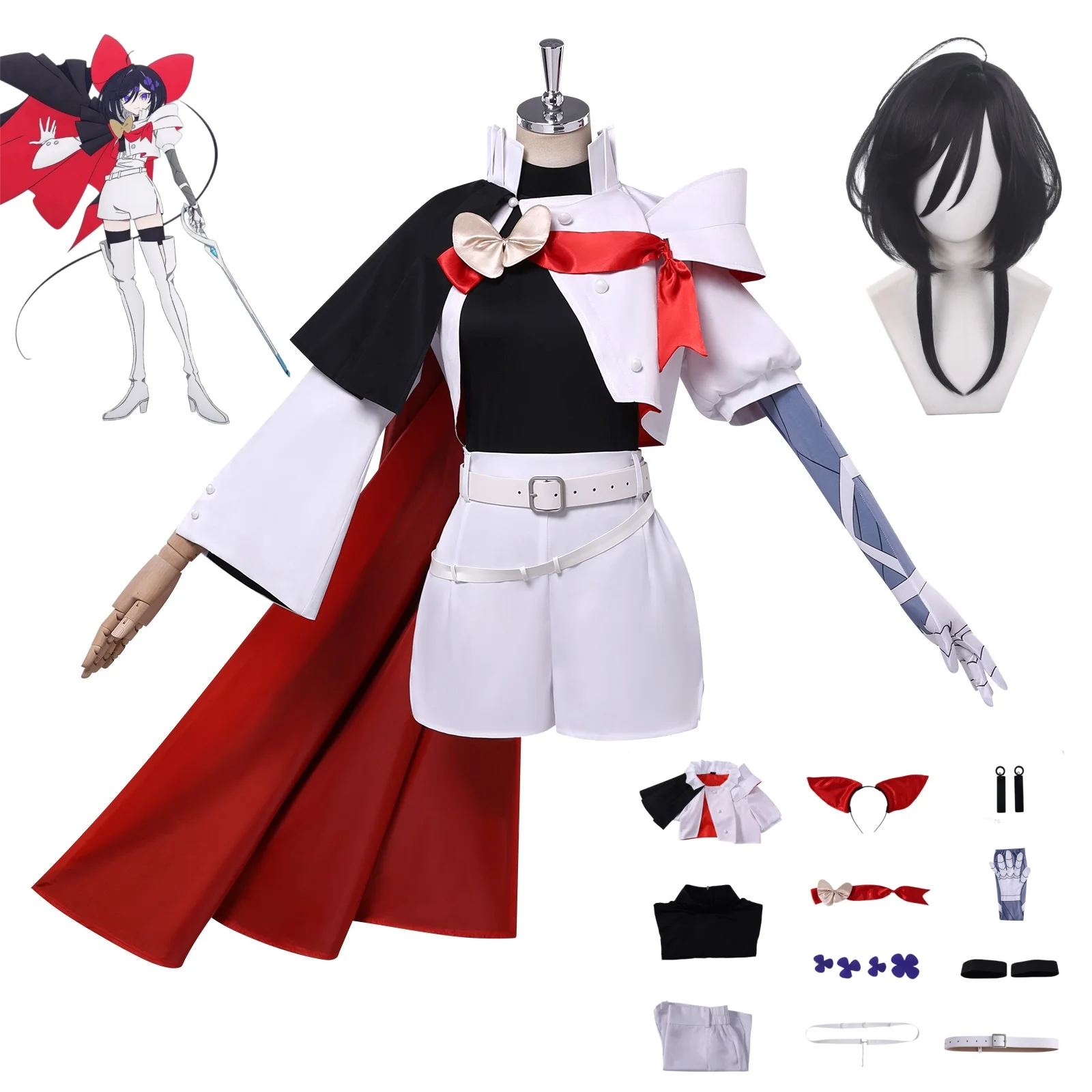Costume de cosplay Sapphire, perruque, costume de fête d'Halloween, Anime The Ribbon Hero