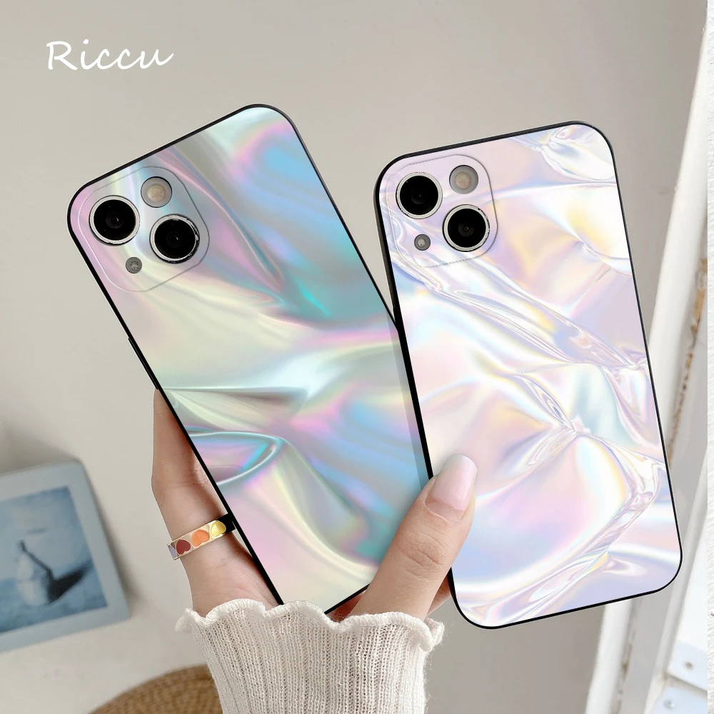 FOR IPhone 14 Pretty Modern Faux Iridescent Soft Case for Iphone 14 11 12Pro 8 7 Plus X 13Pro MAX SE2020 XR XS Covers