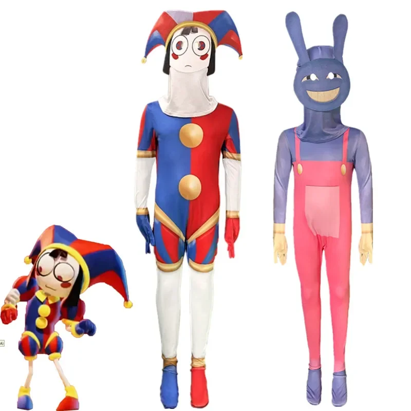 Halloween DIGITAL CIRCUS Costume Kids Pomni Caine Ragatha Jax Cosplay Funny Game Jumpsuit Adult Canival Birthday Party Costume