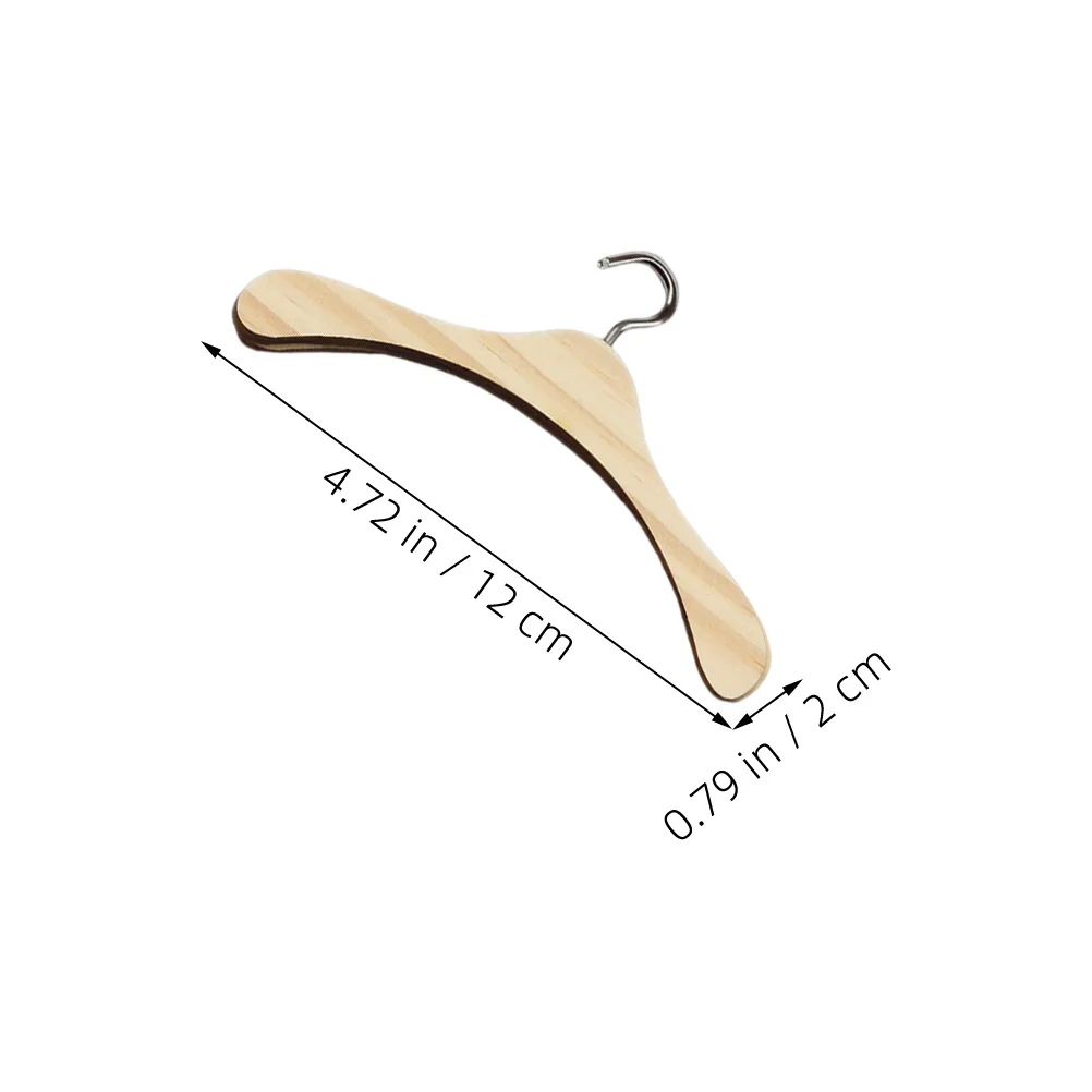 20Pcs 12cm Wooden Mini Hangers Natural Wood Storage Display Rack for Dollhouse Accessories Dollhouse Hanger Making Supplies