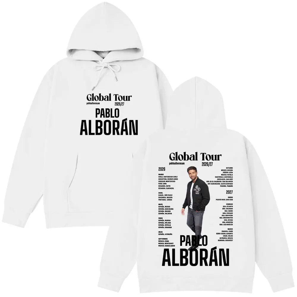 

Рэпер Пабло Альборна Global Tour Графические толстовки Мужчины Женщины Хип-хоп Толстовка Негабаритные модные повседневные толстовки с длинными рукавами