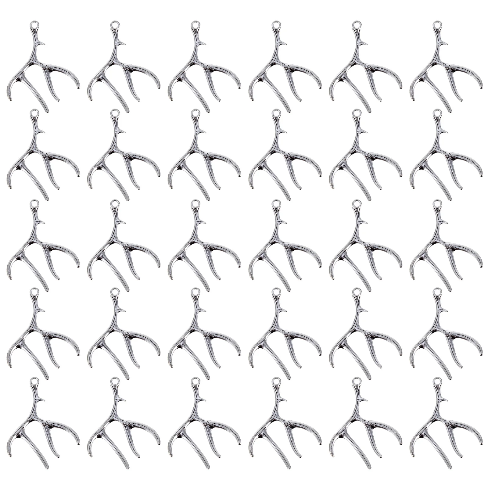 

30Pcs Antler Jewelry Charms Alloy Pendant Set for Necklace Bracelet DIY Making Christmas Birthday Gifts Antler Charms