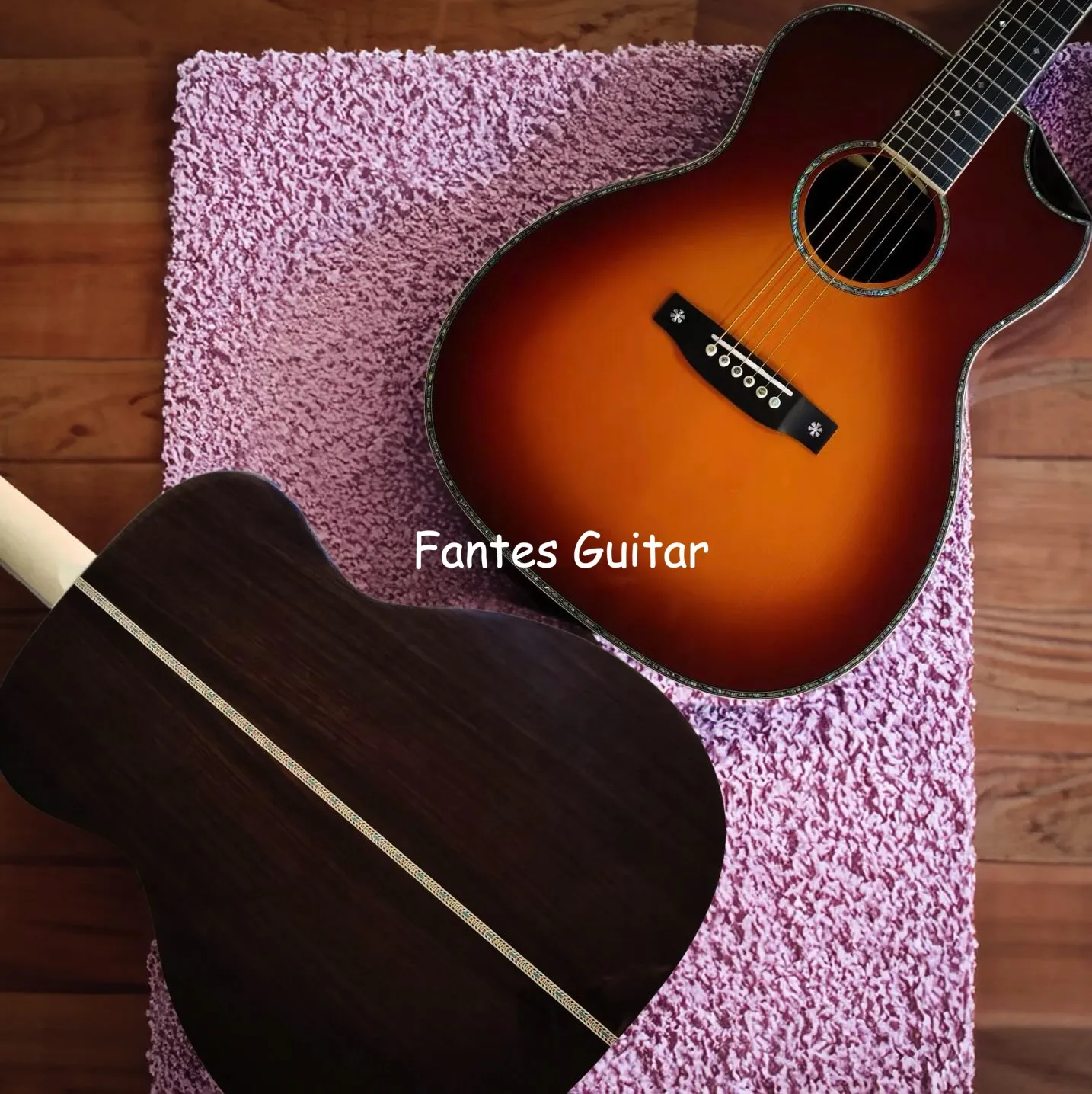 Custom 39 Inch Om Cutaway Body Acoustic Guitar Dovetail Joint with 48mm Nut Width view 3