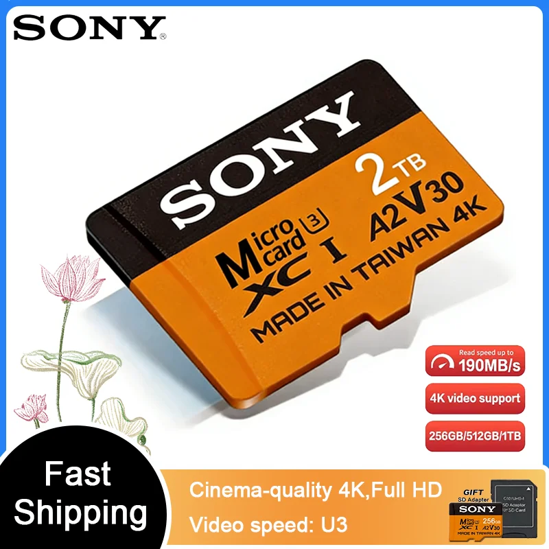 

SONY High Speed 1TB UHD 4K Micro SD Memory Card 2TB 128GB Micro SD Card 64GB A2 U3 V30 256GB for Tablet PC Drone Xiaomi