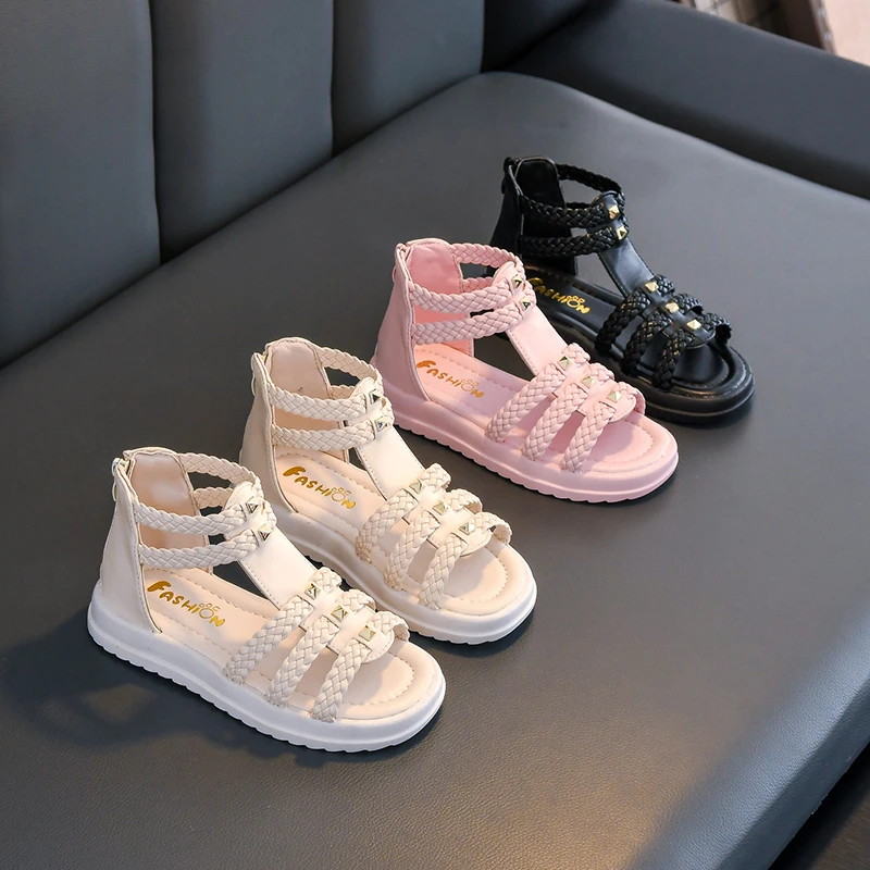 

Летние модные мягкие и удобные повседневные туфли для девочек, хит продаж, элегантные/легкие детские сандалии с открытым носком