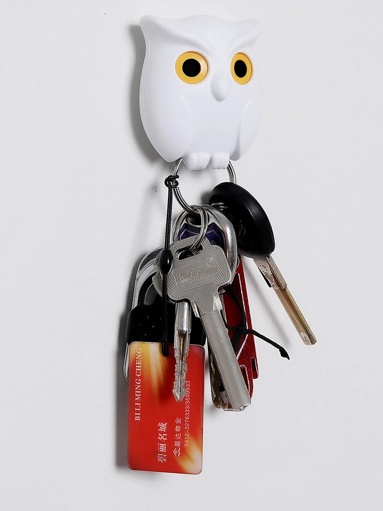 Cute Household Owl Key Organization Storage Hook Without Punching Wall Hanging Traceless Sticky Hook