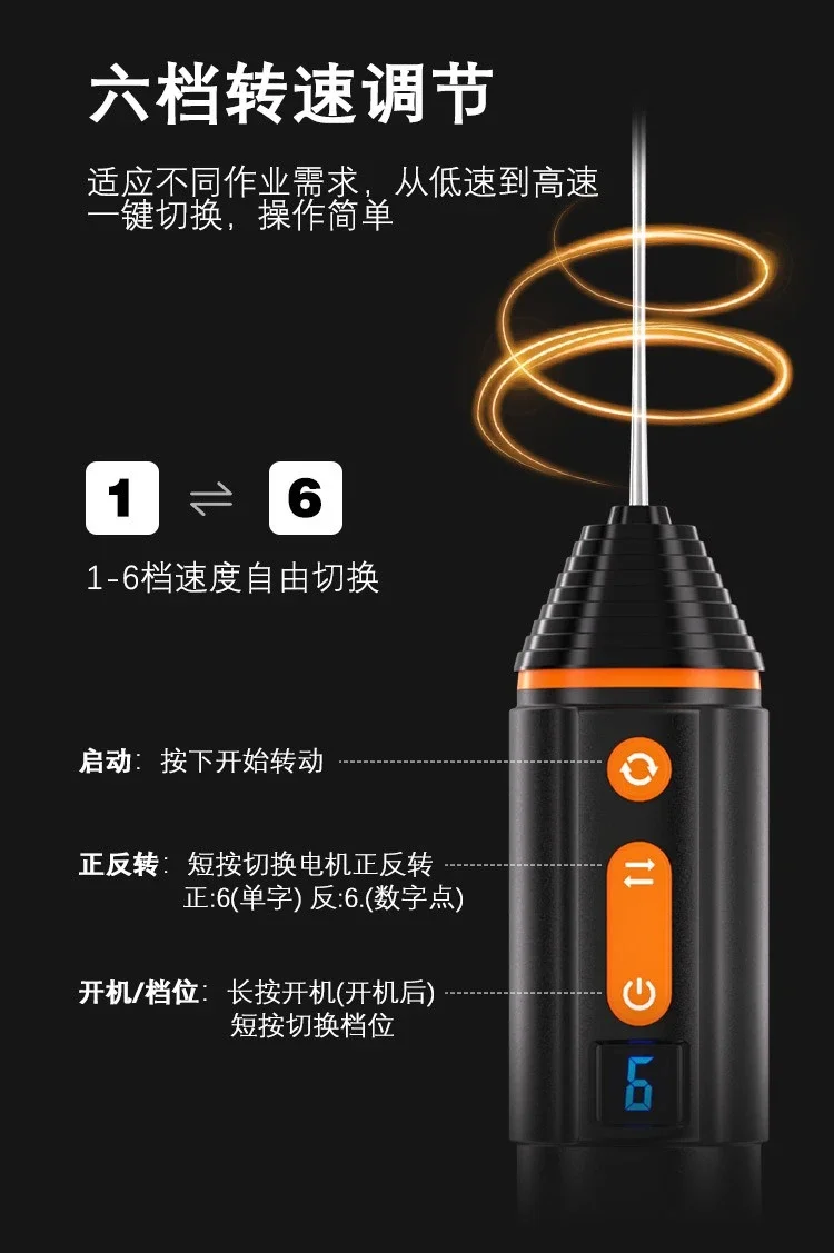 Electric digital display glue remover C port rechargeable forward and reverse 6 gear speed