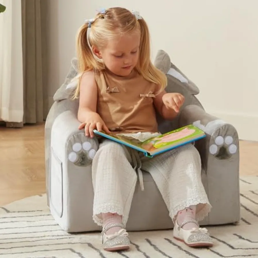 UltraMiękka, wygodna sofa dla malucha w kształcie zwierzątka, wypełniona pianką, z uroczym wzorem, lekka i przenośna, idealna na prezent urodzinowy.