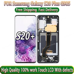 Test al 100% G985F LCD per Samsung Galaxy S20 Plus LCD con cornice S20 + SM-G985A G985U G985F/DS Display Touch Screen con linea spot