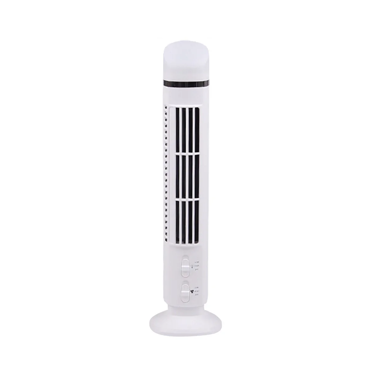 

Portable Air Cooler Fan,Streamlined Tower Fan with LED,Powerful Wind,Space-Saving, Bladeless Design, USB Interface White