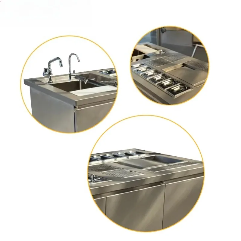 Modern Multi-Functional Stainless Steel Coffee Bar Station for Bartenders