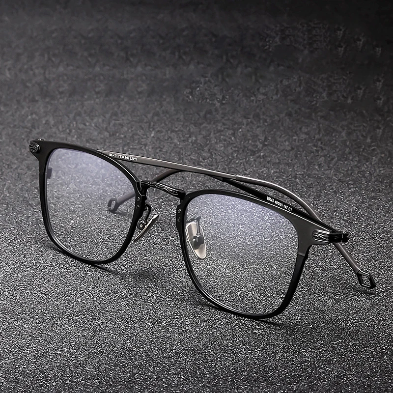 Japanese Luxury Brand Replica Fashionable Retro Square Eyewear Luxury Ultra Light Pure Titanium Business Men's Glasses Frames