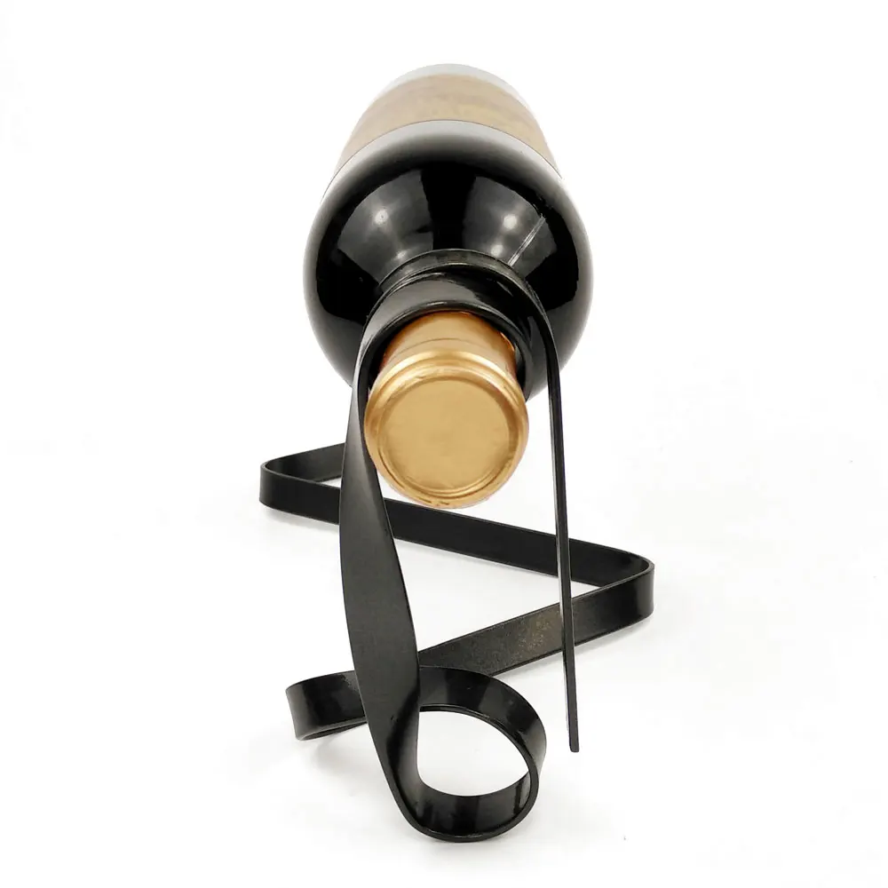 Kreative Schwimmende Eisen Ausgesetzt Farbe Band Wein Rack Poed Flasche Halter Schrank Ständer Halterung Bar Vintage Hause Tisch Dekor