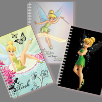 A5 Spiral Notebook Disney Tinkerbell Tinker Bell Faery Fairy Elf Flower Elves Anime Princess Fairies Arms Crossed Cute Note Book