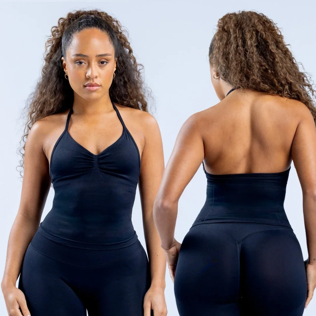 

Dynamic impact New Longline Strappy Top Backless Yoga Gym Bras Cups Women Workout Sexy Clothing Gym Top Halter Sport Bras