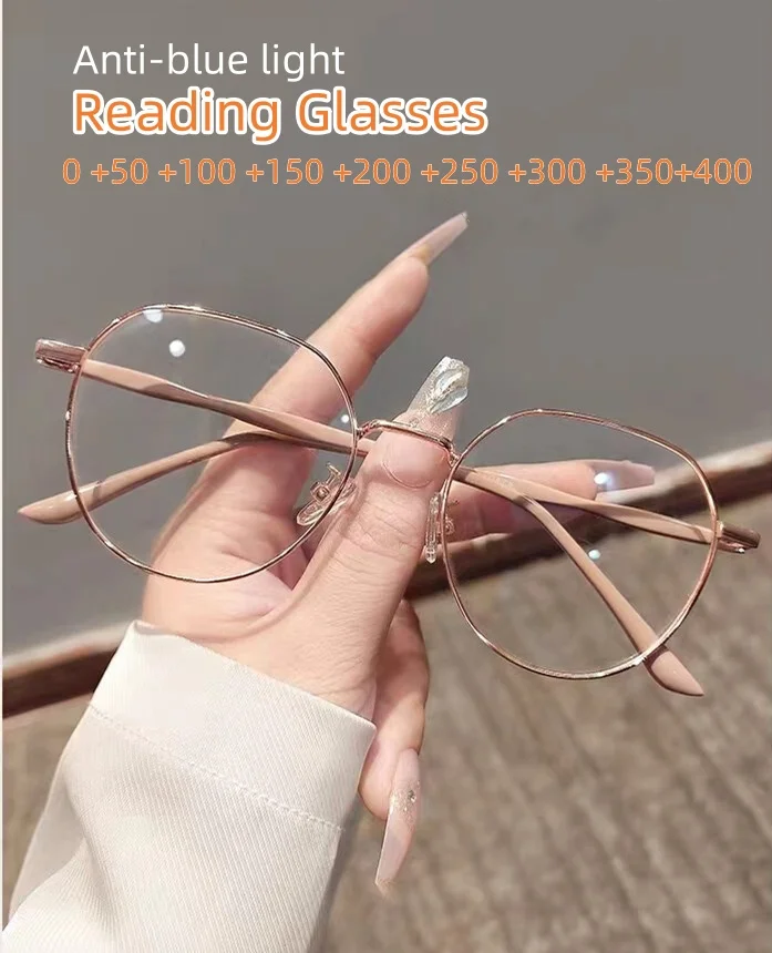 

Men Women HD Lens Reading Glasses Retro Presbyopia Eyewear Eyeglasses Fashion Anti-blue Light Far-sighted Prescription +1.0 +4.0