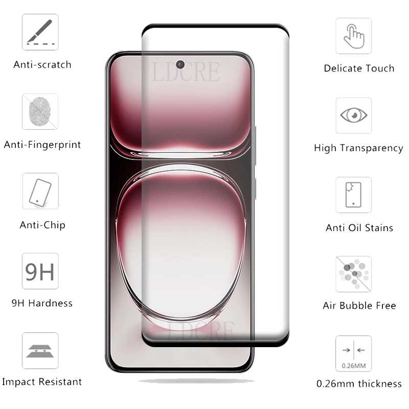 6-in-1 For OPPO Reno 12 Pro Glass For Reno 12 Pro Glass Protective Curved 9H Screen Protector For Reno 12 Reno12 Pro Lens Glass