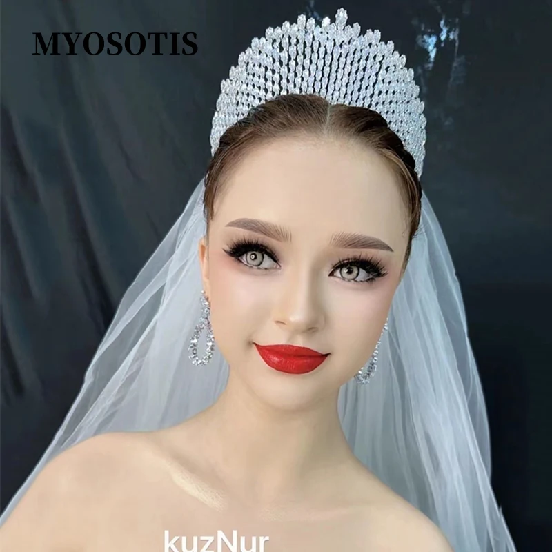 

Tiaras And Crowns Wedding Bridal Vintage Cubic Ziconia Tiara Women Elegant Party Corona Princesa Headpuece Accessories