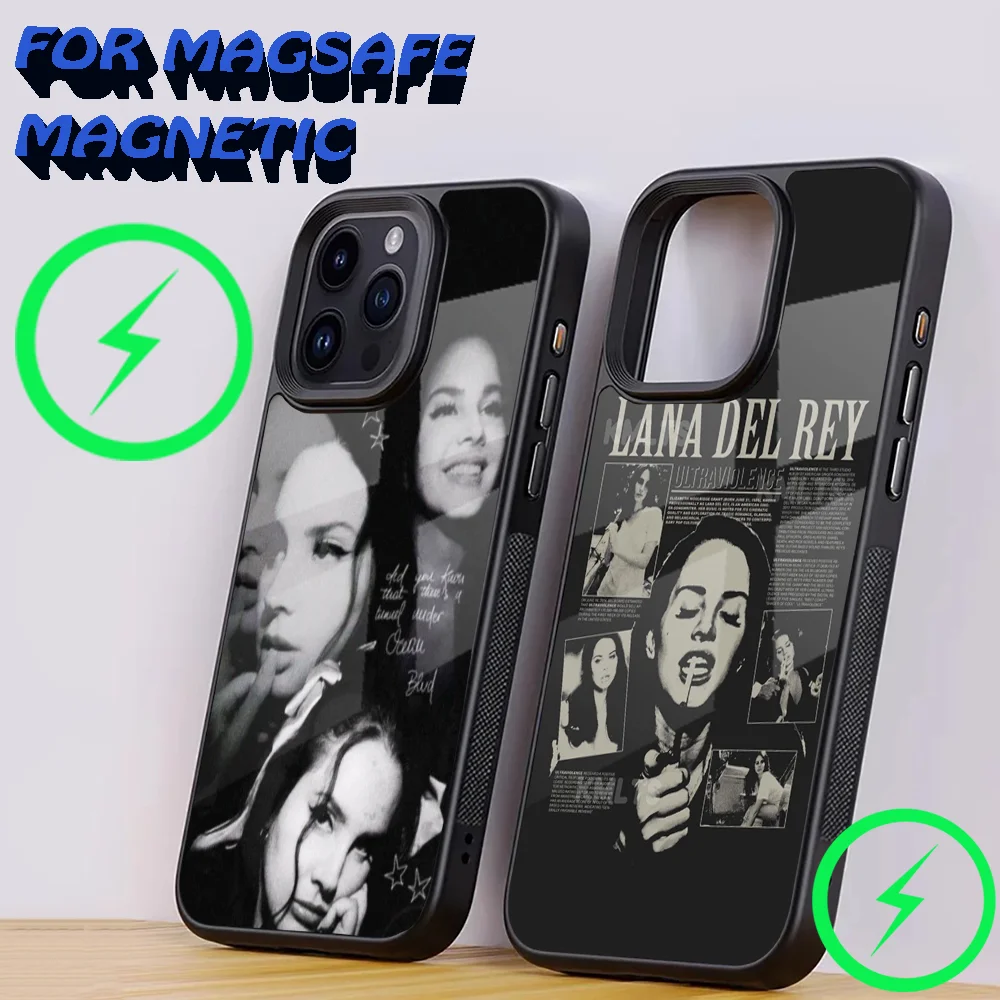 Singer Phone Case For iPhone 15,14,13,12,11,Plus,Pro,Max Mini Magsafe L-Lana D-Del R-Rey Magnetic Wireless Charging