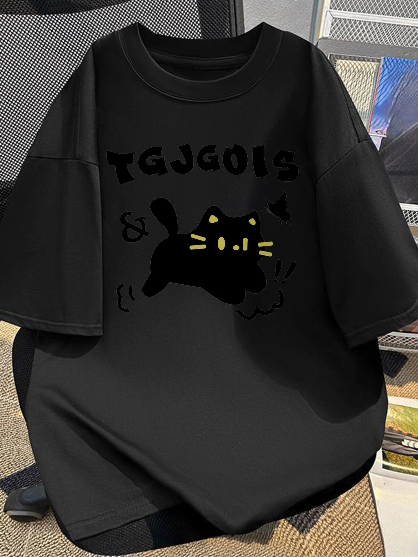 

Мужская хлопковая футболка с милым котом и компьютерным принтом, рубашка с круглым вырезом и короткими рукавами, удобная повседневная одежда на все сезоны