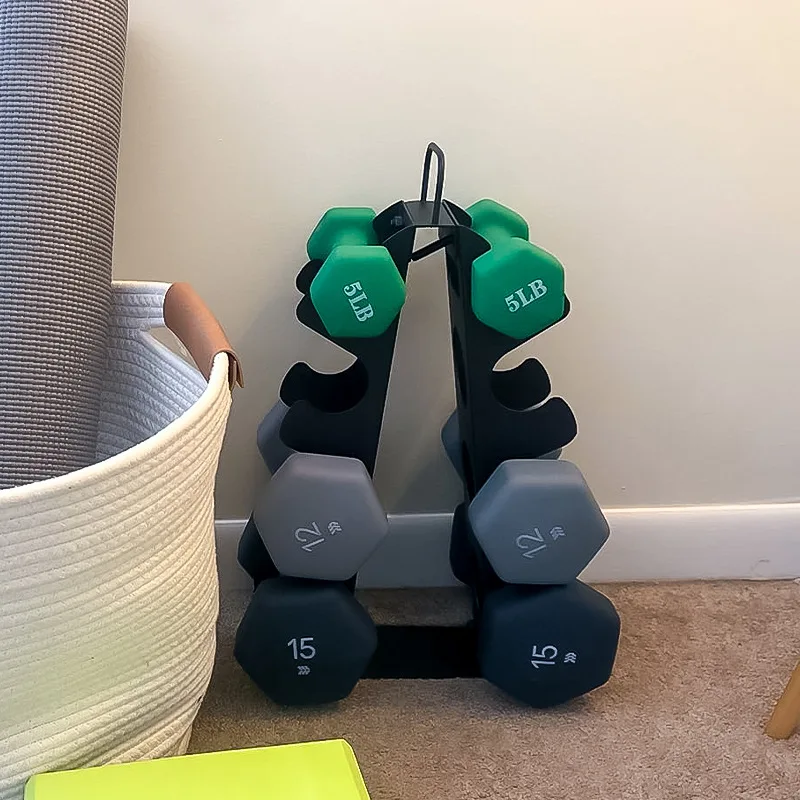 

YJQ wrought iron porous dumbbell rack triangular vertical fitness equipment storage rack dumbbell rack