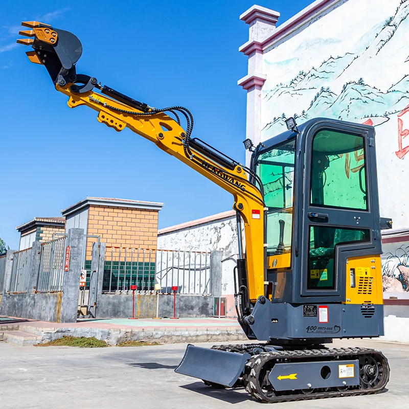 Mini Excavadora hidráulica agrícola, excavadora multifuncional portátil, 1T, pequeña, personalización de fábrica