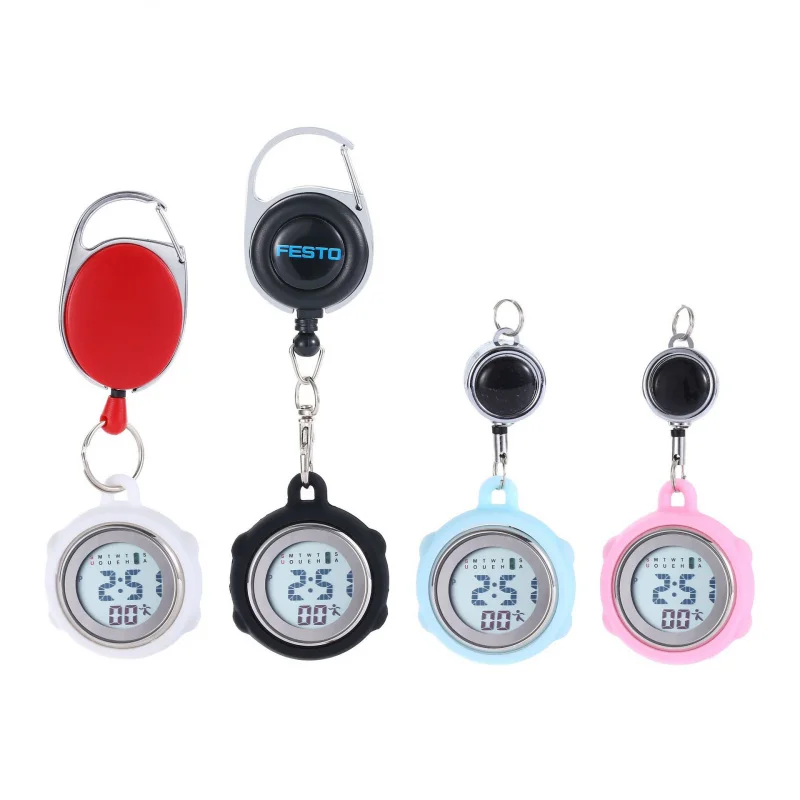 

Keychain pocket watch Student Nurse Chest Small Alarm Clock Exam Table Mute Portable Electronic Dro