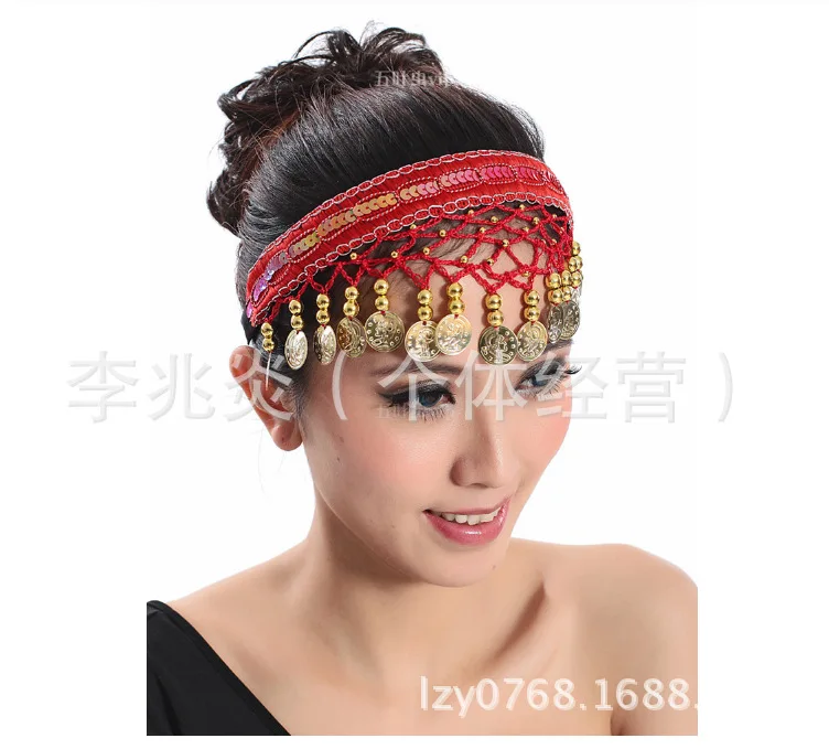 1pcs/lot woman children belly dancing headwear lady fashion hair band with coin