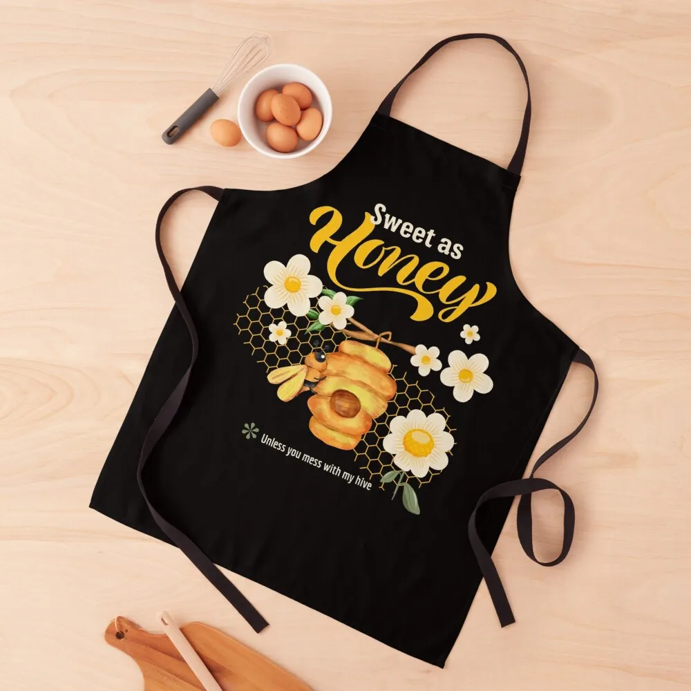 

Sweet as Honey Unless You Mess with My Hive Apron Kitchen Apras Man Kitchen Supplies Idea Goods Professional Barber Apron