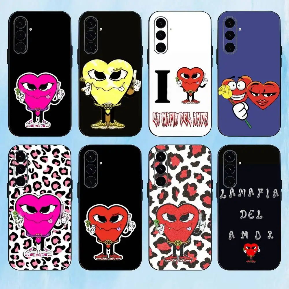 Love M-Mafia La Mafia Del Amor 電話ケース Samsung Galaxy A73、A72、A71、A70、A53、A52、A51、その他用 ソフトブラックカバー