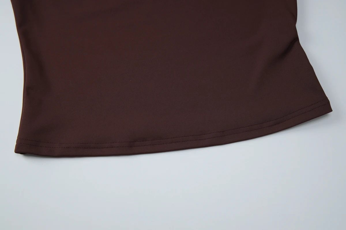 Hugcitar Fashion V-Ausschnitt, einfarbig, langärmelig, mit Spitze, sexy Crop-T-Shirt, Top, passend für Herbst, Damenbekleidung, Party, Nachtclub, T-Shirts – Detail 7