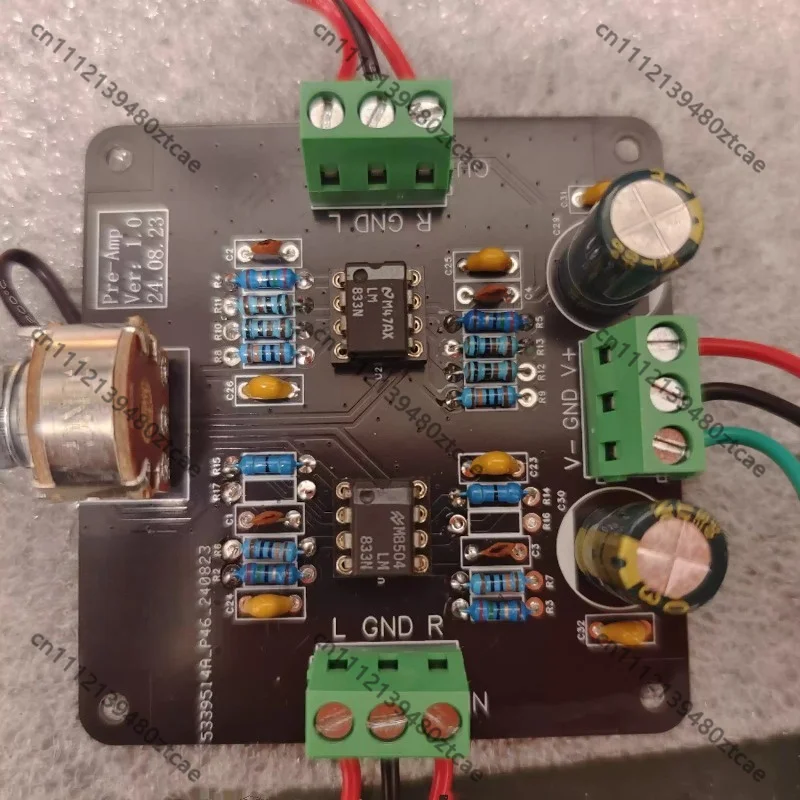 B-049 Preamplifier Board, Audio Preamp Circuit Board with Terminal Blocks, DIY HiFi Amplifier Preamp Accessory