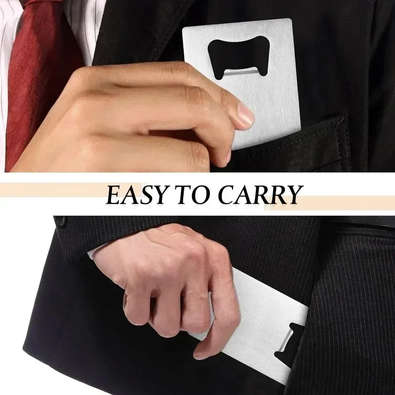 لتقوم بها بنفسك هدية لصالح الزفاف 1/10 قطعة فتاحة زجاجات البيرة المصنوعة من الفولاذ المقاوم للصدأ لجيب المحفظة يمكن نحتها لحانات المطاعم #5