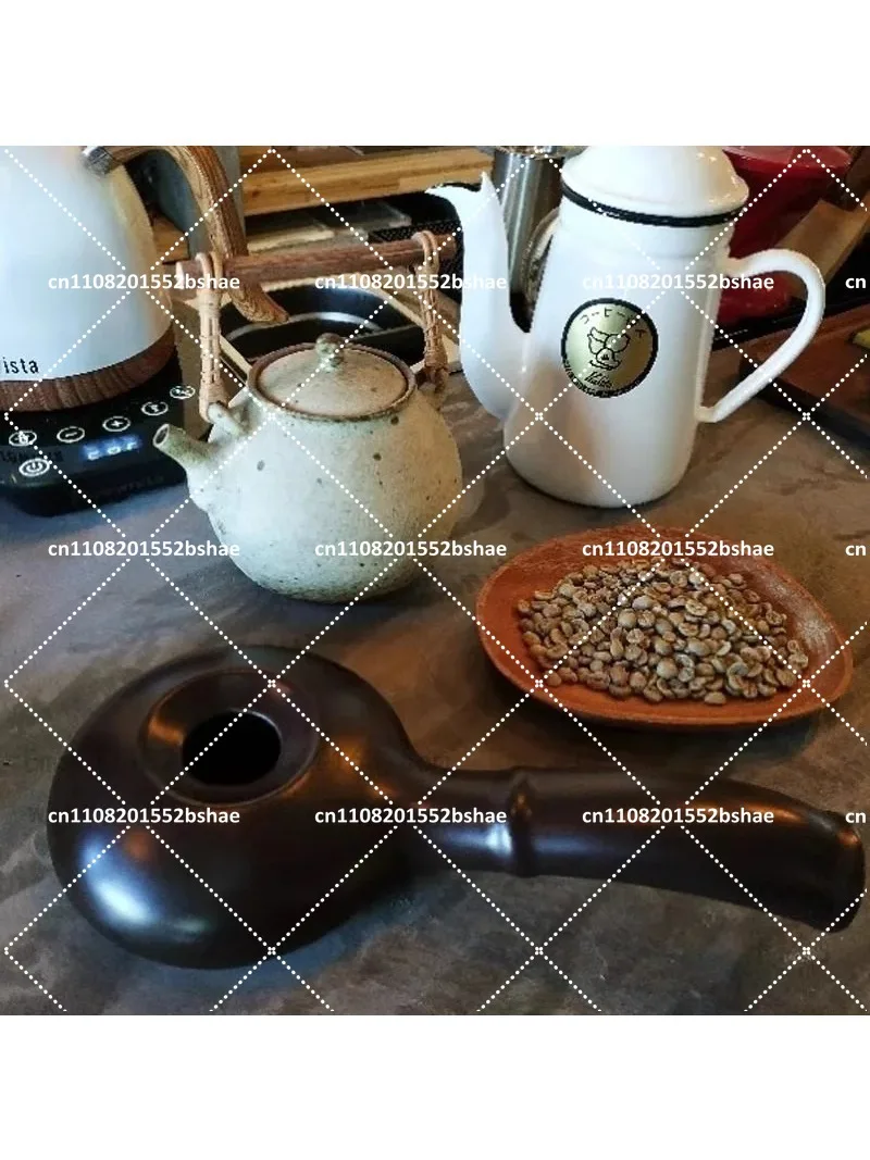 

Ceramic Coffee Roaster Home Roasting Pot Hand Crank Bean Roaster with Free Raw Beans