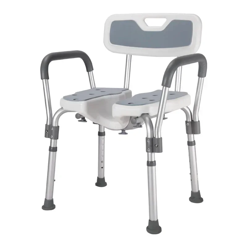 Bathroom Alloy Bath Chair for The Elderly Disabled Stool for Pregnant Women Toilet Chair with Handrails Non-slip Shower Chair