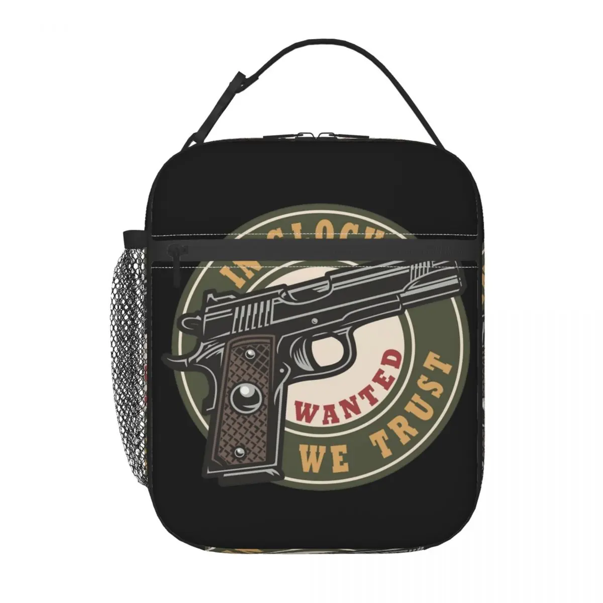 Lunch Boxes Gun Lovers In Glock We Trust Merch Guns Pistol Firearms Lover Storage Food Box New Thermal Cooler Bento Box