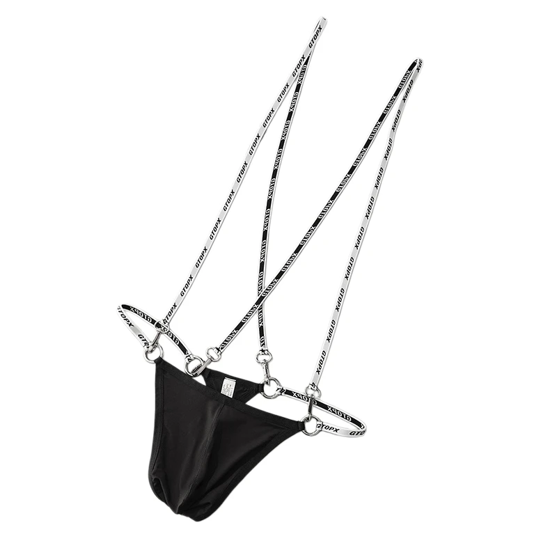 

GTOPX MAN Men's Suspender Straps Butt Lifting Thong U-Pouch Low Rise Sexy Underwear