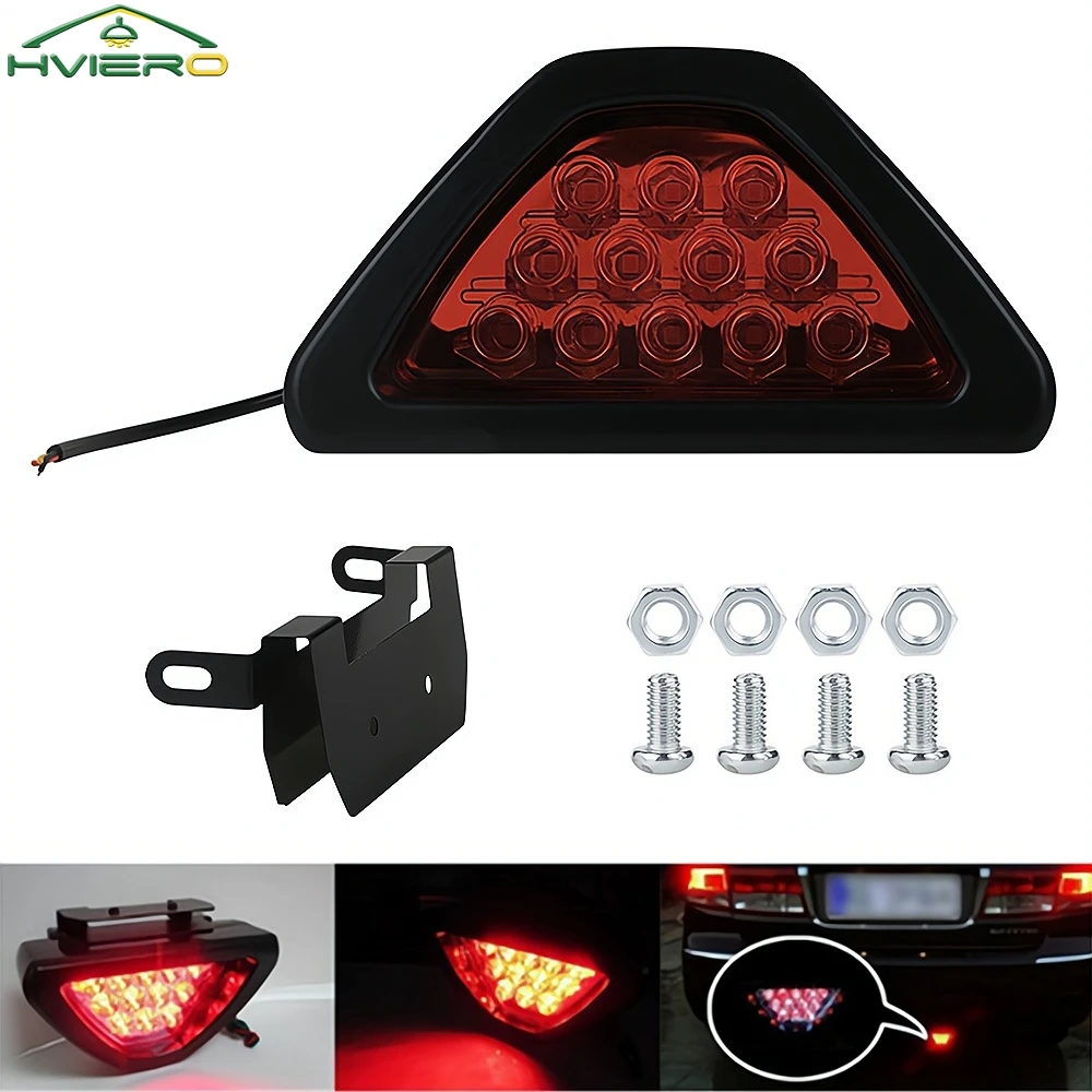 

Задняя противотуманная фара для автомобиля и мотоцикла, треугольная Светодиодная лампа 2835, стробоскоп для тормоза, боковой маркер, задняя фара, красный сигнал, лампа для навигации, 12 В постоянного тока