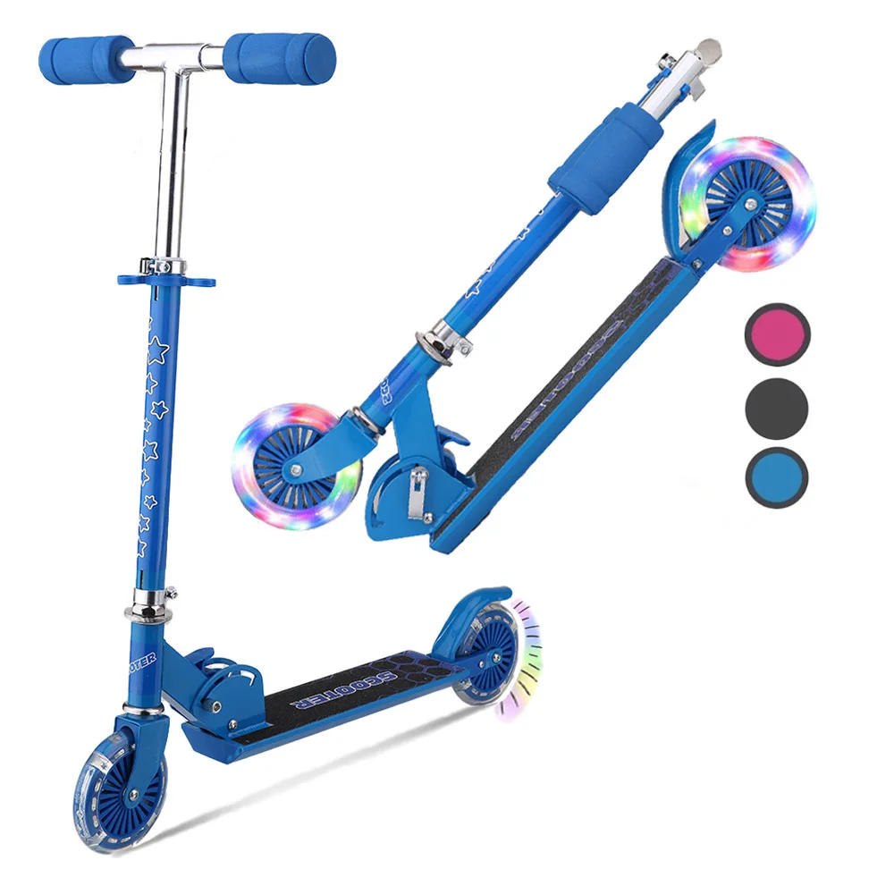 Kick Scooter for Kids Ages 6+ With 2 Wheels, Adjustable Height & Foldable, Sturdy Frame, City Work School Student Outdoo